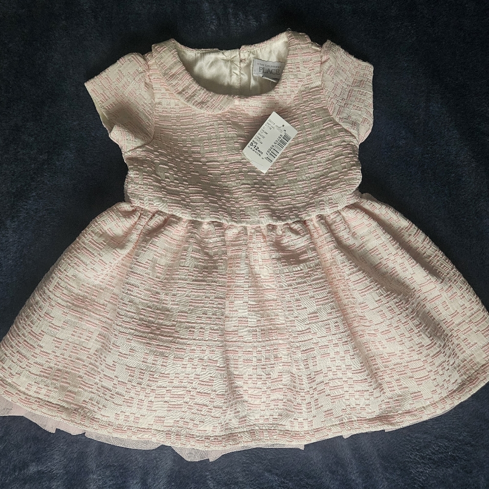 NWT Formal baby girl pink white dress